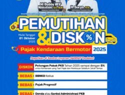 Bebas Denda, Diskon Hingga 5 persen: Pemutihan Pajak Kendaraan Bermotor Sumut Mulai 1 Oktober