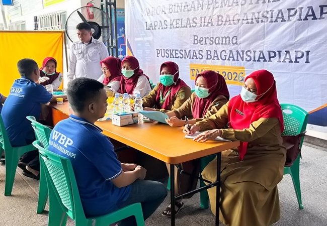 Lapas Kelas IIA Bagansiapiapi Gelar Skrining Penyakit Menular bagi Tahanan Baru