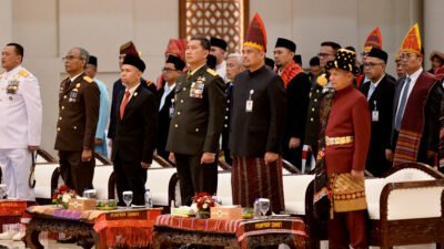 Gubernur Bobby Nasution Bersama Forkopimda Ikuti Upacara Detik-detik Proklamasi HUT ke-81 RI Secara Virtual